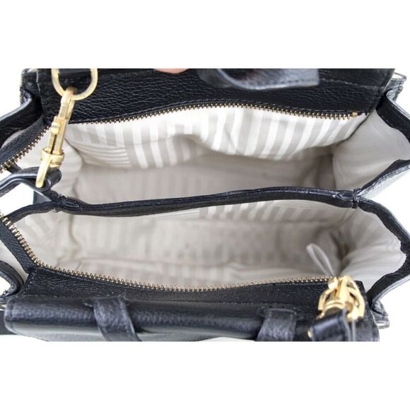 kate spade Saturday BLACK LEATHER POLKA DOT SHOULDER BAG XBODY SATCHEL PURSE - Picture 9 of 16